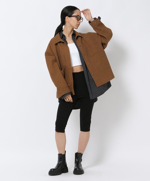 HEREIAM（ヘレイアム）の「【HEREIAM】選べる2素材！レザーカバーオール（その他アウター・レディース・ブラック/キャメル・FREE）」の16枚目の写真