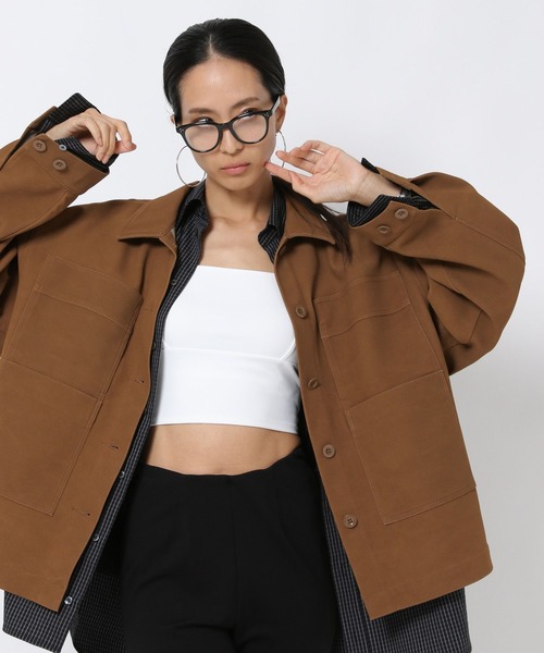 HEREIAM（ヘレイアム）の「【HEREIAM】選べる2素材！レザーカバーオール（その他アウター・レディース・ブラック/キャメル・FREE）」の19枚目の写真