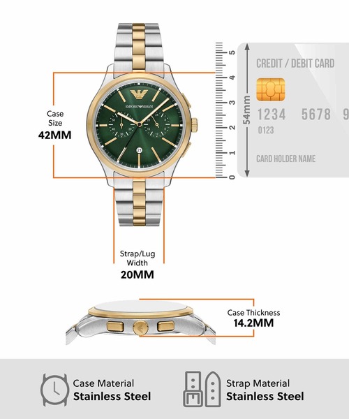 EMPORIO ARMANI(エンポリオアルマーニ)の「エンポリオ・アルマーニ 腕時計 メンズ アナログ ステンレス AR11692(アナログ腕時計・メンズ・マルチ・FREE)」の4枚目の写真