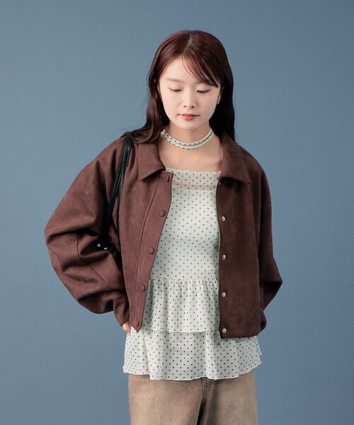 mystic（ミスティック）の「【3カラー展開！】フェイクスウェードショートブルゾン（ブルゾン・レディース・ベージュ/ブラウン/オリーブ・FREE）」の13枚目の写真