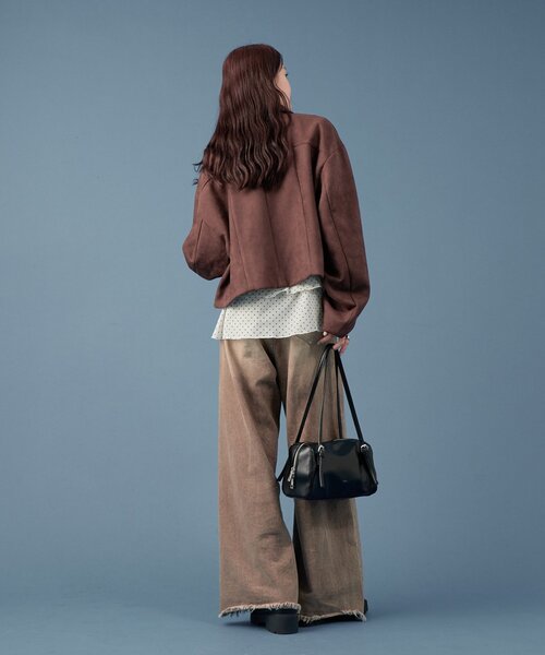 mystic（ミスティック）の「【3カラー展開！】フェイクスウェードショートブルゾン（ブルゾン・レディース・ベージュ/ブラウン/オリーブ・FREE）」の12枚目の写真