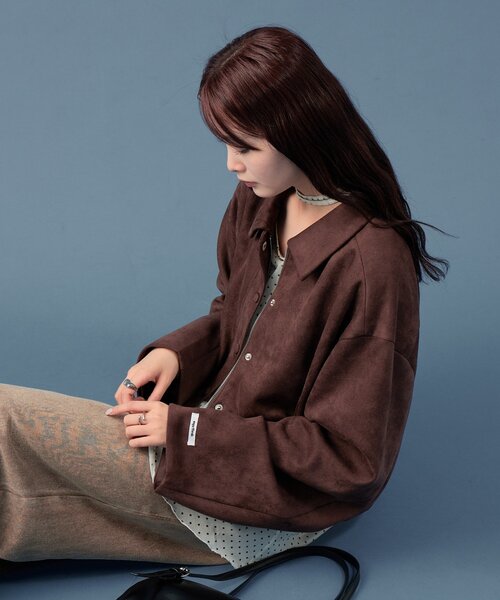 mystic（ミスティック）の「【3カラー展開！】フェイクスウェードショートブルゾン（ブルゾン・レディース・ベージュ/ブラウン/オリーブ・FREE）」の14枚目の写真