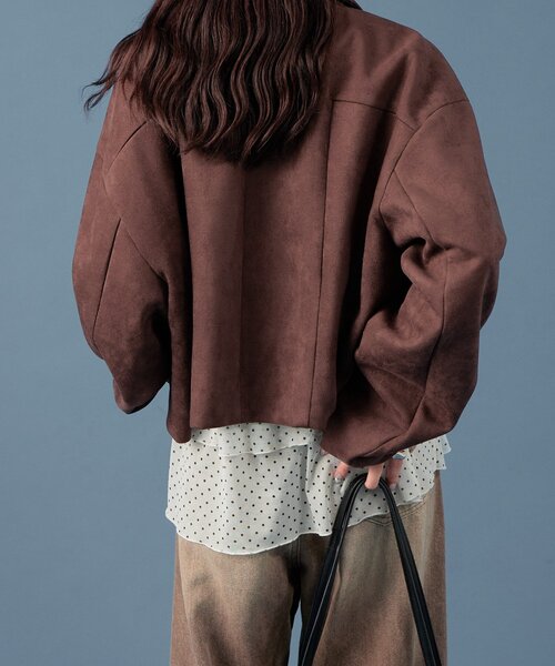 mystic（ミスティック）の「【3カラー展開！】フェイクスウェードショートブルゾン（ブルゾン・レディース・ベージュ/ブラウン/オリーブ・FREE）」の21枚目の写真