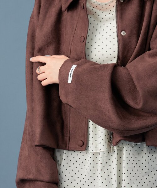 mystic（ミスティック）の「【3カラー展開！】フェイクスウェードショートブルゾン（ブルゾン・レディース・ベージュ/ブラウン/オリーブ・FREE）」の20枚目の写真