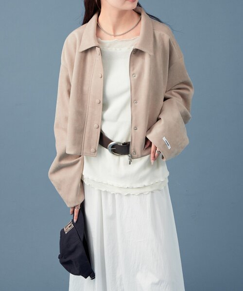 ♡新品タグ付き♡今期新作♡ショートブルゾン♡ セール】シャギーダブルZIPショートブルゾン（ブルゾン）｜ap retro