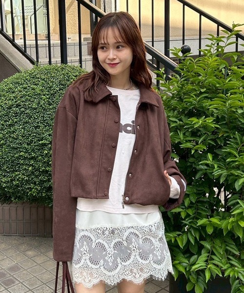 フェイクスウェードショートブルゾン（ブルゾン）｜mystic