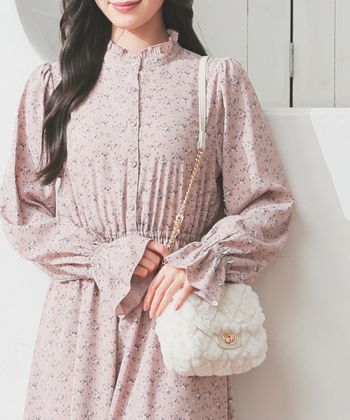 Honeys（ハニーズ）の「キルティングファーバッグ（ショルダーバッグ・レディース・アイボリー/グレー/レオパード/ピンク・FREE）」の8枚目の写真