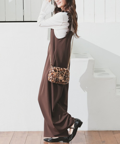 Honeys（ハニーズ）の「キルティングファーバッグ（ショルダーバッグ・レディース・アイボリー/グレー/レオパード/ピンク・FREE）」の9枚目の写真