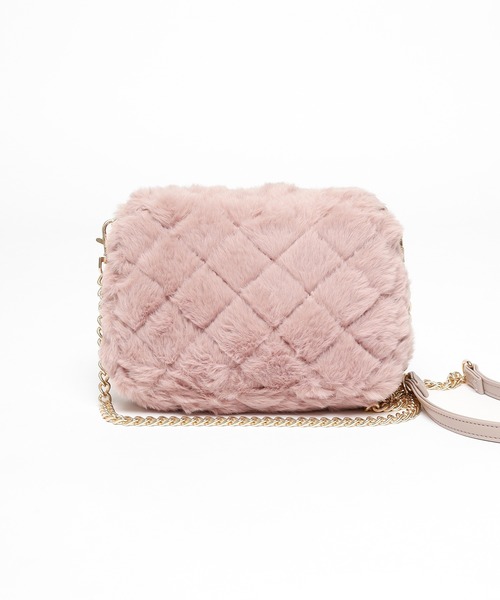 Honeys（ハニーズ）の「キルティングファーバッグ（ショルダーバッグ・レディース・アイボリー/グレー/レオパード/ピンク・FREE）」の16枚目の写真