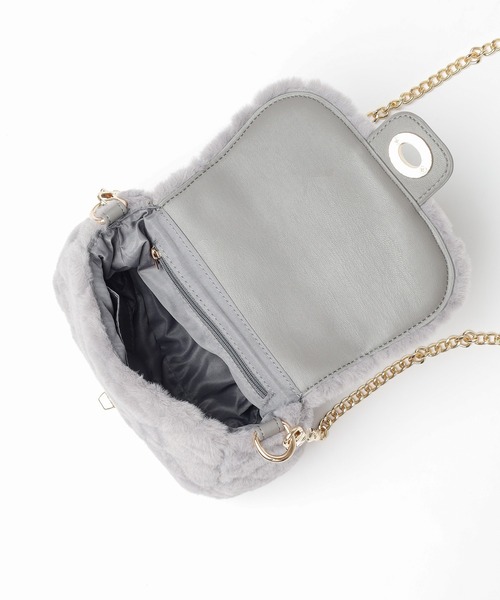 Honeys（ハニーズ）の「キルティングファーバッグ（ショルダーバッグ・レディース・アイボリー/グレー/レオパード/ピンク・FREE）」の20枚目の写真