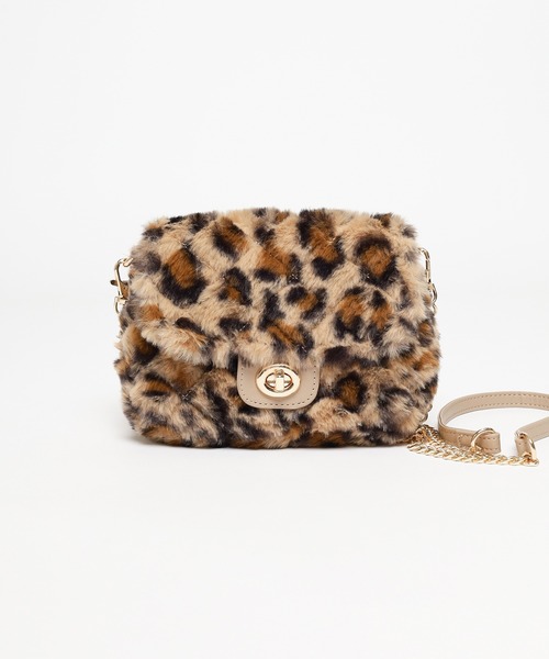 Honeys（ハニーズ）の「キルティングファーバッグ（ショルダーバッグ・レディース・アイボリー/グレー/レオパード/ピンク・FREE）」の21枚目の写真