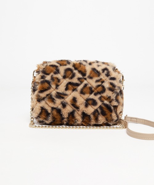 Honeys（ハニーズ）の「キルティングファーバッグ（ショルダーバッグ・レディース・アイボリー/グレー/レオパード/ピンク・FREE）」の22枚目の写真