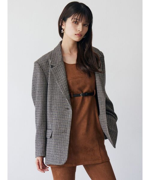 MURUA（ムルーア）の「カラーアタッチメントジャケット（テーラードジャケット・レディース・その他1/グレー・FREE）」の4枚目の写真