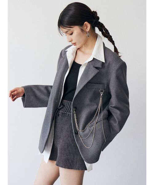 MURUA（ムルーア）の「カラーアタッチメントジャケット（テーラードジャケット・レディース・その他1/グレー・FREE）」の8枚目の写真