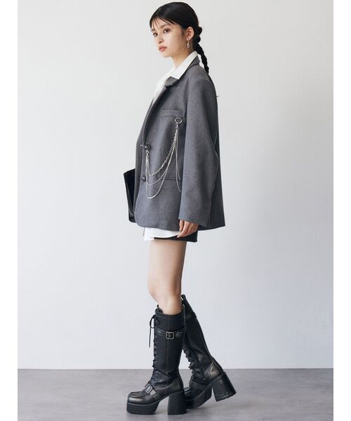 MURUA（ムルーア）の「カラーアタッチメントジャケット（テーラードジャケット・レディース・その他1/グレー・FREE）」の13枚目の写真