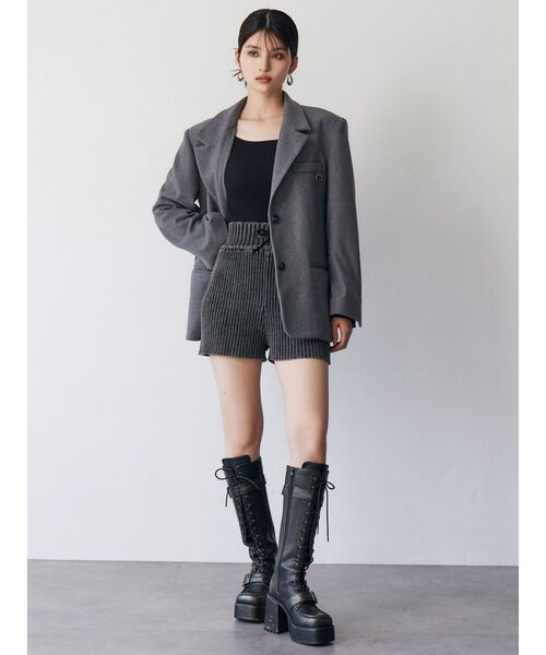 MURUA ムルーア カラーアタッチメントジャケット グレー セール】カラーアタッチメントジャケット（テーラードジャケット