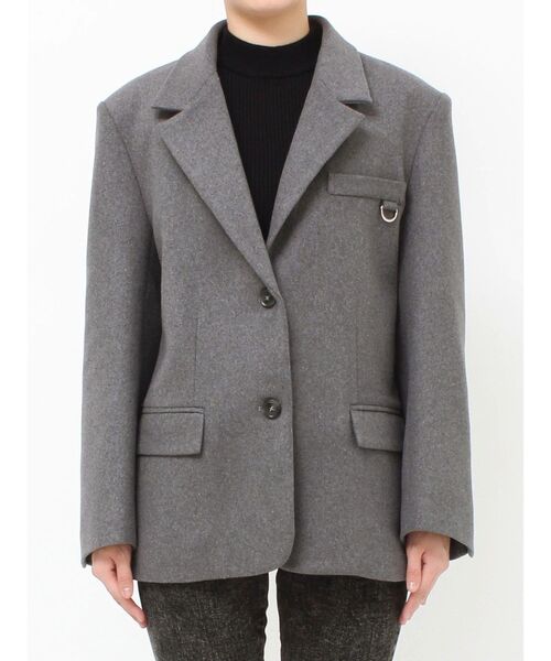 MURUA ムルーア カラーアタッチメントジャケット グレー セール】カラーアタッチメントジャケット（テーラードジャケット