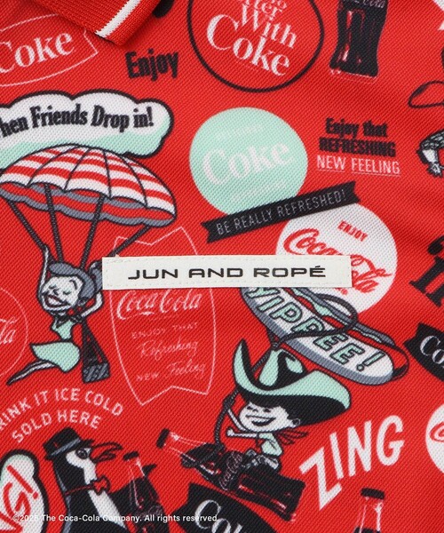 セール】コカ・コーラ ALLプリント レディースNSシャツ（ポロシャツ