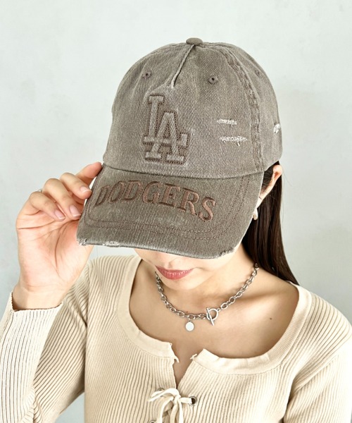 MLB（メジャーリーグベースボール）の「【日本未発売/WEB限定】MLB KOREA(エムエルビーコリア)/ヴィンテージ ダメージ エンボス加工 ベースボール キャップ 帽子/Vintage Embossed Damage Unstruck Ball Cap（キャップ・レディース・ワインレッド/ブラウン/ブラック・FREE）」の17枚目の写真