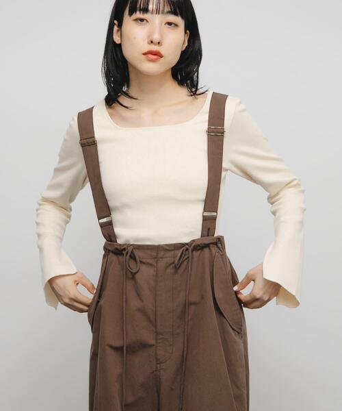 KBF（ケイビーエフ）の「バックオープンカップ付ロンTEE（Tシャツ/カットソー・レディース・オートミール/アイボリー/チャコールグレー・ONE）」の4枚目の写真