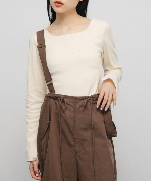 KBF（ケイビーエフ）の「バックオープンカップ付ロンTEE（Tシャツ/カットソー・レディース・オートミール/アイボリー/チャコールグレー・ONE）」の5枚目の写真