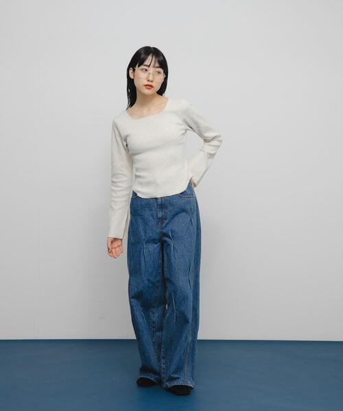 KBF（ケイビーエフ）の「バックオープンカップ付ロンTEE（Tシャツ/カットソー・レディース・オートミール/アイボリー/チャコールグレー・ONE）」の15枚目の写真