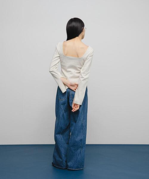 KBF（ケイビーエフ）の「バックオープンカップ付ロンTEE（Tシャツ/カットソー・レディース・オートミール/アイボリー/チャコールグレー・ONE）」の16枚目の写真