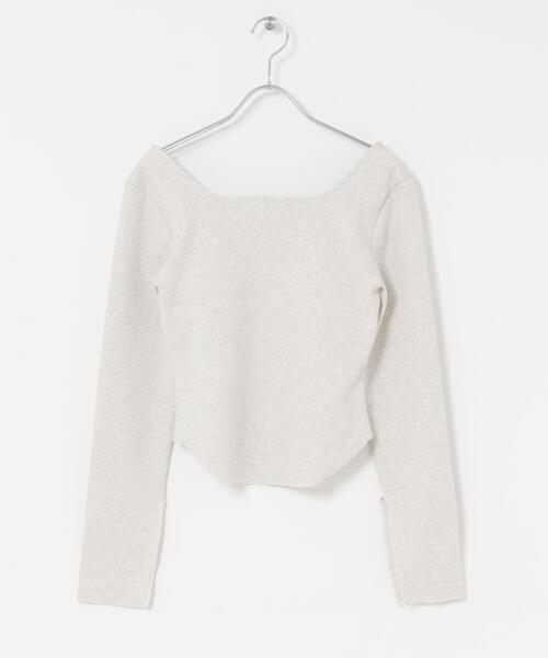 KBF（ケイビーエフ）の「バックオープンカップ付ロンTEE（Tシャツ/カットソー・レディース・オートミール/アイボリー/チャコールグレー・ONE）」の17枚目の写真