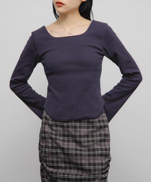 KBF（ケイビーエフ）の「バックオープンカップ付ロンTEE（Tシャツ/カットソー・レディース・オートミール/アイボリー/チャコールグレー・ONE）」の20枚目の写真