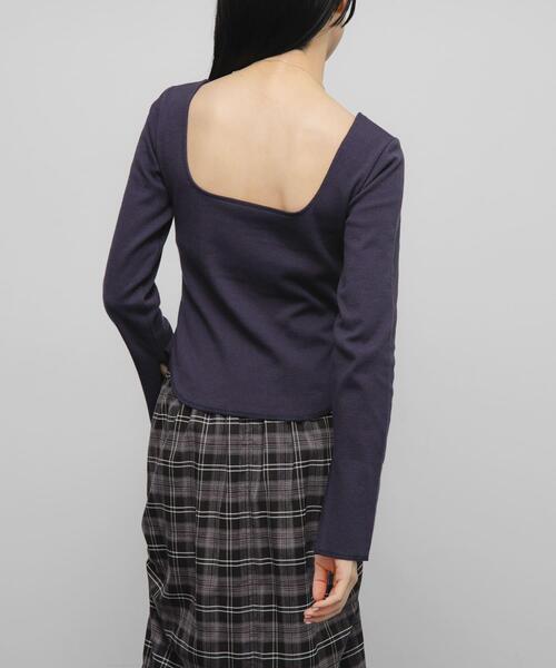 KBF（ケイビーエフ）の「バックオープンカップ付ロンTEE（Tシャツ/カットソー・レディース・オートミール/アイボリー/チャコールグレー・ONE）」の22枚目の写真