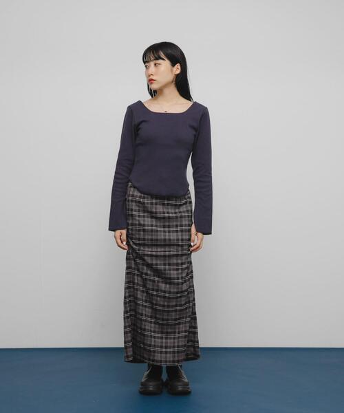 KBF(ケイビーエフ)の「バックオープンカップ付ロンTEE(Tシャツ/カットソー・レディース・オートミール/アイボリー/チャコールグレー・ONE)」の19枚目の写真