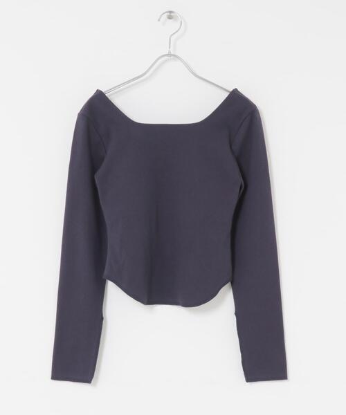 KBF(ケイビーエフ)の「バックオープンカップ付ロンTEE(Tシャツ/カットソー・レディース・オートミール/アイボリー/チャコールグレー・ONE)」の17枚目の写真