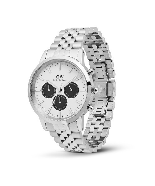 Daniel Wellington(ダニエルウェリントン)の「Iconic Chronograph 40MM Arch 5-Link Panda メンズ腕時計 シルバー(アナログ腕時計・メンズ・シルバー/シルバー×ブラック・40mm)」の4枚目の写真