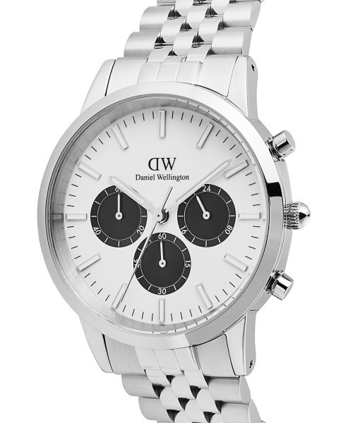 Daniel Wellington(ダニエルウェリントン)の「Iconic Chronograph 40MM Arch 5-Link Panda メンズ腕時計 シルバー(アナログ腕時計・メンズ・シルバー/シルバー×ブラック・40mm)」の3枚目の写真