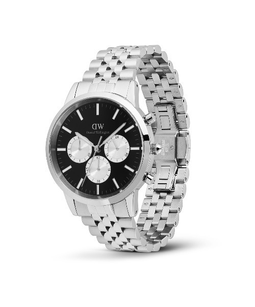 Daniel Wellington(ダニエルウェリントン)の「Iconic Chronograph 40MM Arch 5-Link Panda メンズ腕時計 シルバー(アナログ腕時計・メンズ・シルバー/シルバー×ブラック・40mm)」の8枚目の写真
