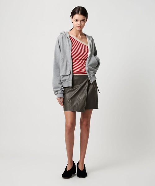 ATTISESSION（アティセッション）の「＜ATTISESSION＞レザーライク リバーシブル ラップ ミニスカート（スカート・レディース・ブラック/オリーブ・36/38）」の13枚目の写真