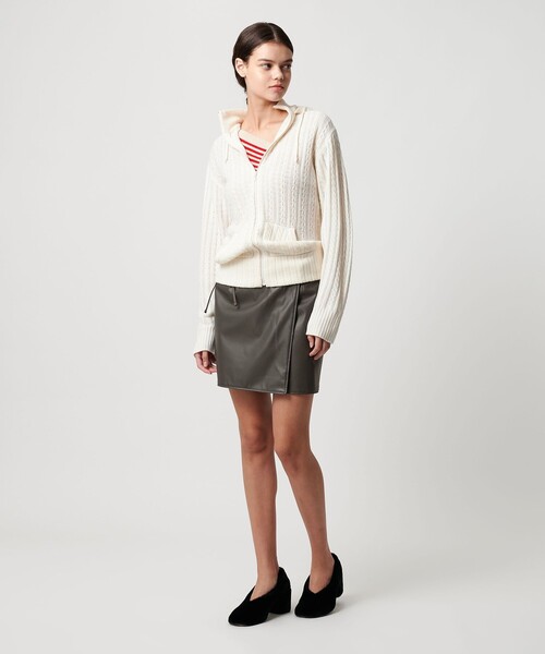 ATTISESSION（アティセッション）の「＜ATTISESSION＞レザーライク リバーシブル ラップ ミニスカート（スカート・レディース・ブラック/オリーブ・36/38）」の15枚目の写真