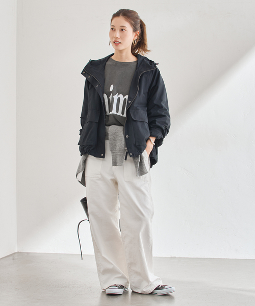 FRAMeWORK(フレームワーク)の「≪洗濯機洗い可≫撥水メモリーウェザーHOODIEブルゾン(その他アウター・レディース・ブラウン/ブラック・36/38)」の9枚目の写真