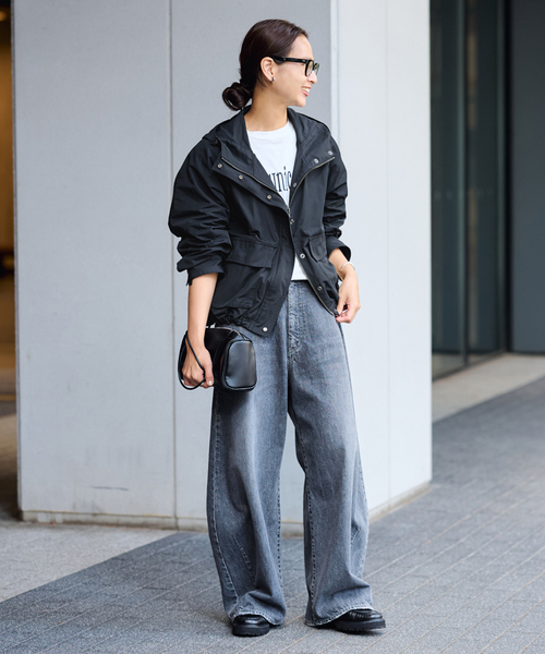 FRAMeWORK(フレームワーク)の「≪洗濯機洗い可≫撥水メモリーウェザーHOODIEブルゾン(その他アウター・レディース・ブラウン/ブラック・36/38)」の6枚目の写真