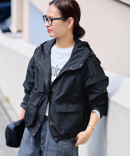 FRAMeWORK(フレームワーク)の「≪洗濯機洗い可≫撥水メモリーウェザーHOODIEブルゾン(その他アウター・レディース・ブラウン/ブラック・36/38)」の12枚目の写真