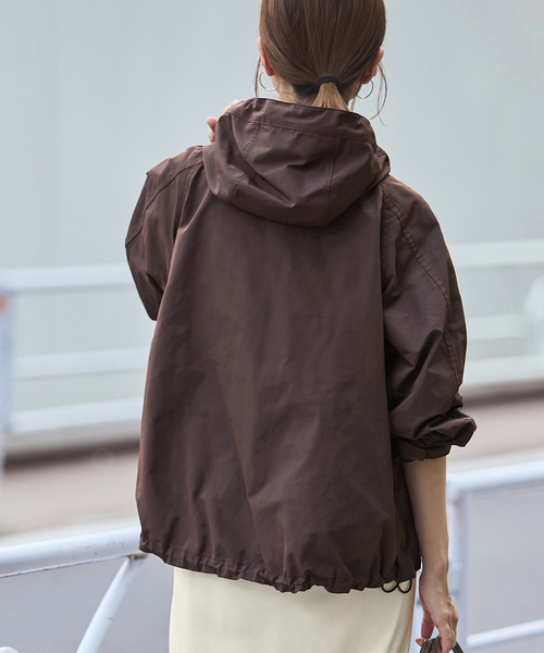 FRAMeWORK(フレームワーク)の「≪洗濯機洗い可≫撥水メモリーウェザーHOODIEブルゾン(その他アウター・レディース・ブラウン/ブラック・36/38)」の4枚目の写真