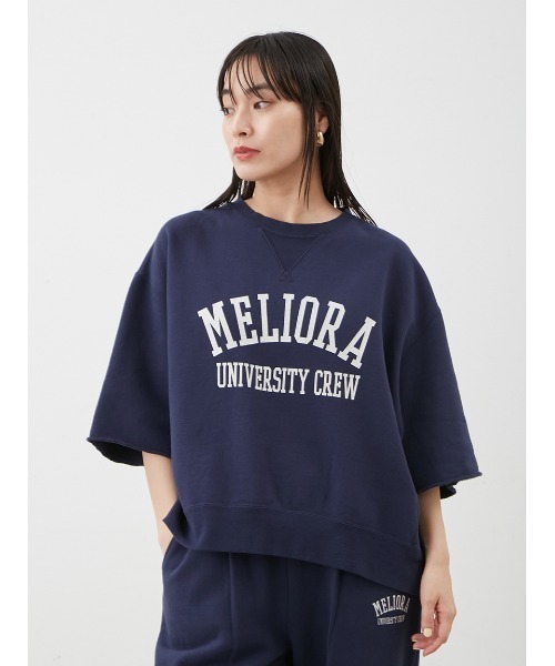 Mila Owen（ミラオーウェン）の「【セットアップ対応】半袖コットンスウェットプルオーバー（スウェット・レディース・ライトグレー/バーガンディー/ネイビー/ライトブルー・0/1）」の3枚目の写真