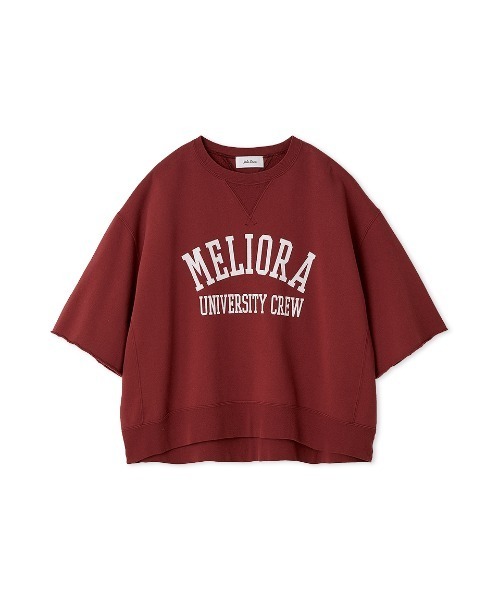 Mila Owen（ミラオーウェン）の「【セットアップ対応】半袖コットンスウェットプルオーバー（スウェット・レディース・ライトグレー/バーガンディー/ネイビー/ライトブルー・0/1）」の4枚目の写真