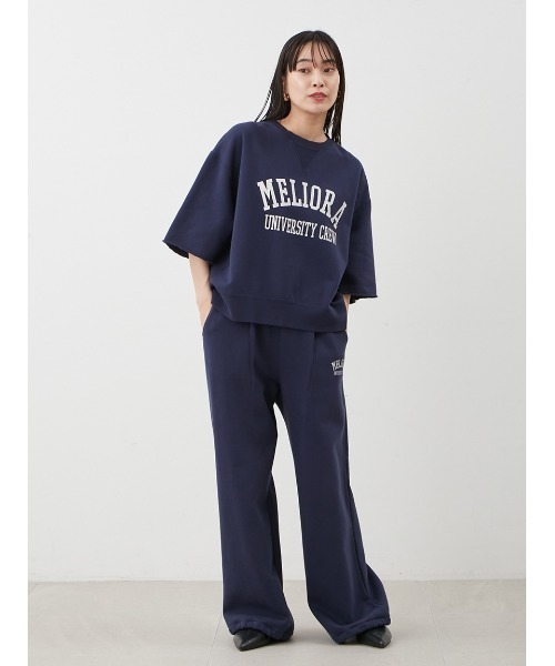 Mila Owen（ミラオーウェン）の「【セットアップ対応】半袖コットンスウェットプルオーバー（スウェット・レディース・ライトグレー/バーガンディー/ネイビー/ライトブルー・0/1）」の9枚目の写真