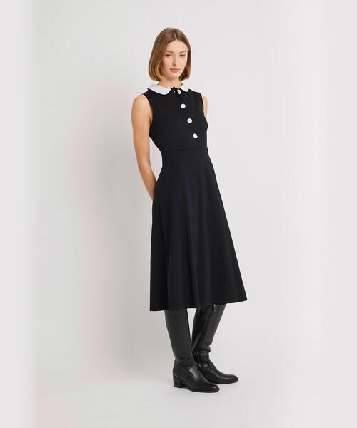 agnes b.（アニエスベー）の「コットンジャージー ノースリーブ ワンピース ”Adele”（ワンピース・レディース・ブラック・1/3/2）」の3枚目の写真