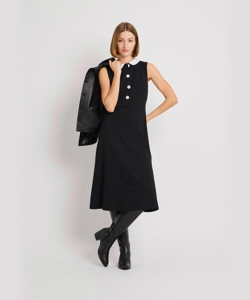 agnes b.（アニエスベー）の「コットンジャージー ノースリーブ ワンピース ”Adele”（ワンピース・レディース・ブラック・1/3/2）」の6枚目の写真