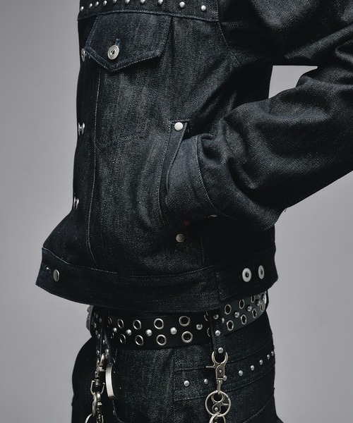Studs Design Rigid Denim Jacket / スタッズデザインリジッドデニム
