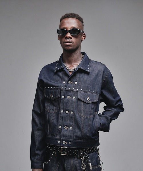 ANDER HUNK スタッズデザインリジットカーブデニム ANDER HUNK ジーンズ Studs Design Rigid Curve Denim