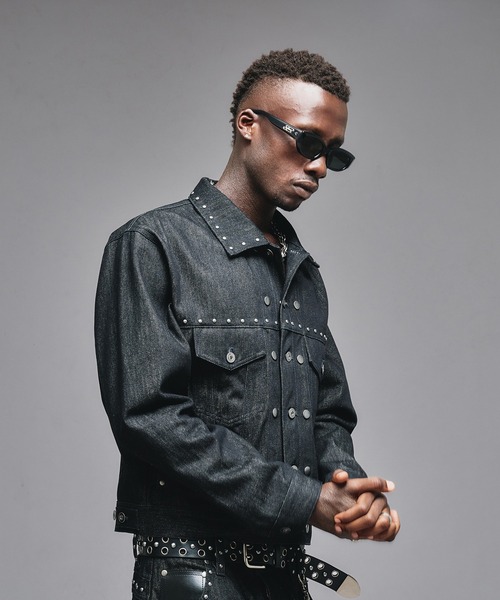 Studs Design Rigid Denim Jacket / スタッズデザインリジッドデニム