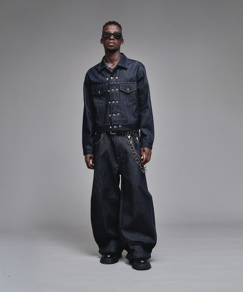 Studs Design Rigid Denim Jacket / スタッズデザインリジッドデニム